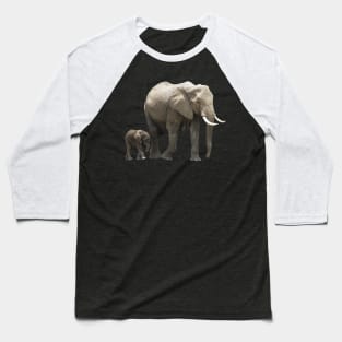 Elephant-Mama with Elephant-Baby - Elephant - Africa Baseball T-Shirt